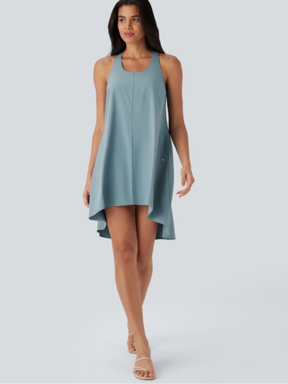 Halara Breezeful RacerPocket High Low Flowy Mini Dress